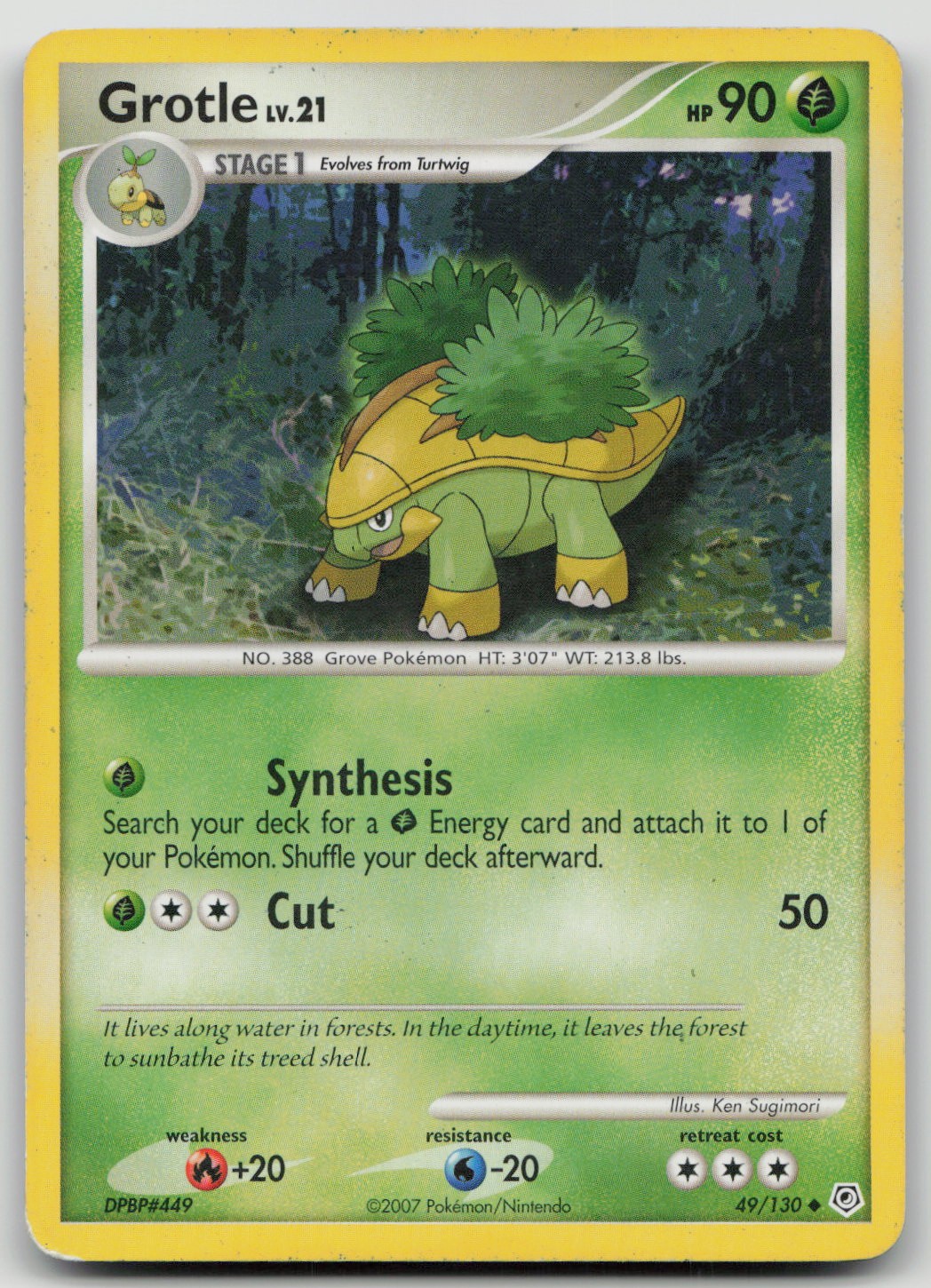 Pokemon TCG Grotle Uncommon Diamond and Pearl 49/130 MP