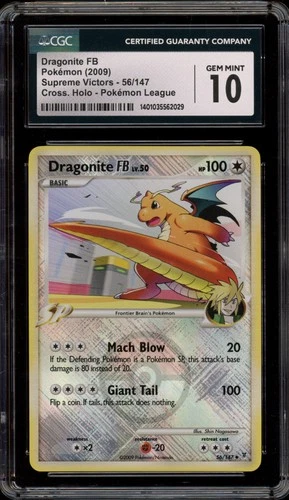 Pokemon Dragonite FB PM League Crosshatch Reverse Holo #56 CGC 10 Gem Mint
