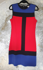 Mademoiselle YeYe 60s Red, Blue, Black Sleeveless Dress Vegan Size M