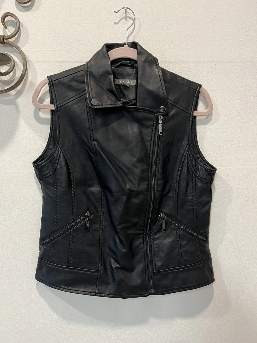 Leather look vest cheap