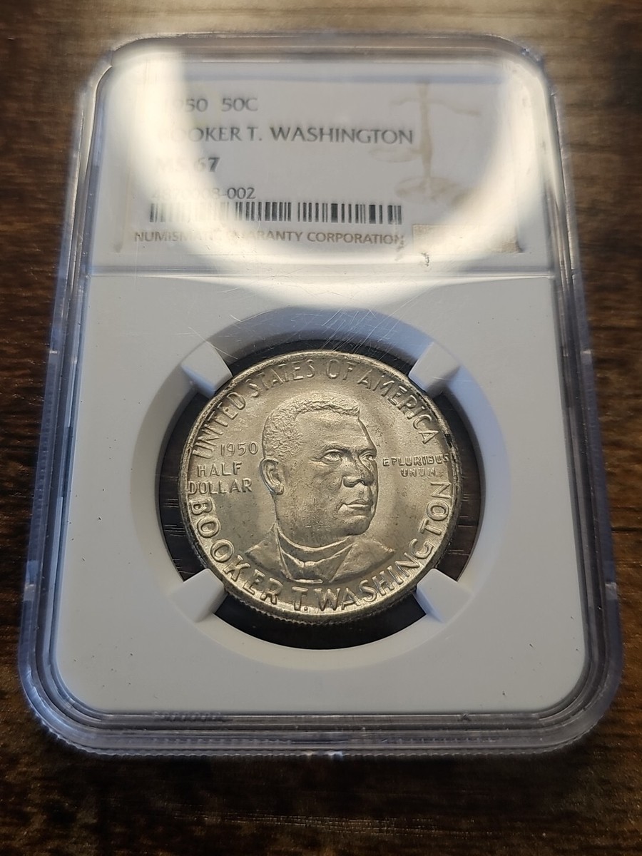 1950 P NGC MS67 Booker T. Washington $4,700 Book Value! BTW Silver