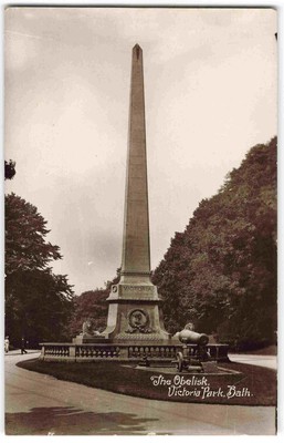 Bath Victoria Park Obelisk Somerset - 1923 Harvey Barton Echtfoto Postkarte U21