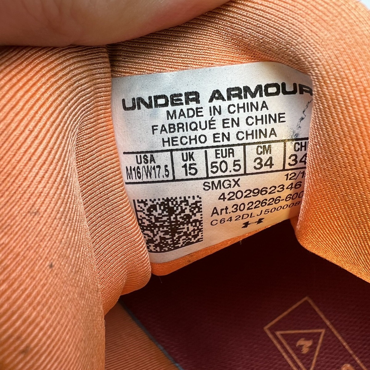 Under Armour Spawn 2 Chaos Fire Red Orange Mens sz16 Basketball