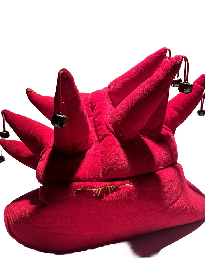 Sombrero bufón Cirque Du Soleil rojo dorado gorra campanas por todas partes - ¡La Nouba! Foto 4 de 4