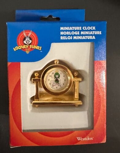 Warner Bros. Westclox Mini Mantle Clock Looney Tunes Marvin the Martian 1997 - Picture 1 of 7