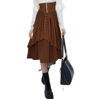 Medieval Women Victoria Renaissance Gothic Skirt Witch Costume Fancy Dress Cos