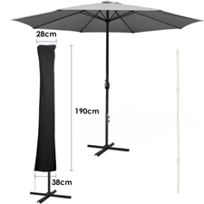 housse grise de parasol tige 190cm