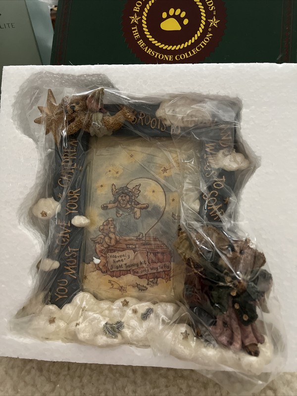 Boyds Bear Bearstone Wings To Soar Picture Frame Angel Figurine 27300 