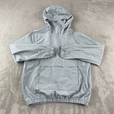 Nike NSW Windrunner Anorak Jacket Men Small Grey Hooded Pocket Long Sleeve Rain
