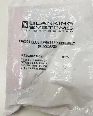 Blanking Systems Incorporated P02009 Flush Pressure Assembly Standard 