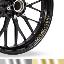 Chrom Wunschtext im Felgenbett 16"-19" ver. Farben & Schriftarten Silber Gold
