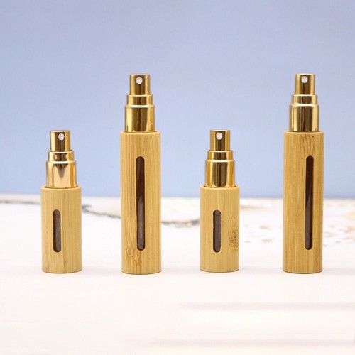 Mini Perfume Bottle Wooden Liquid Container Portable Atomizer Travel - Picture 3 of 8