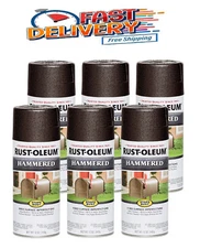 Rust-Oleum Stops Rust 12 oz. Hammered Dark Bronze Protective Spray Paint 6-Pack