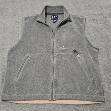 Gap Fleece Vest Zip Up Pocketed Size Large Vintage Grey Gray