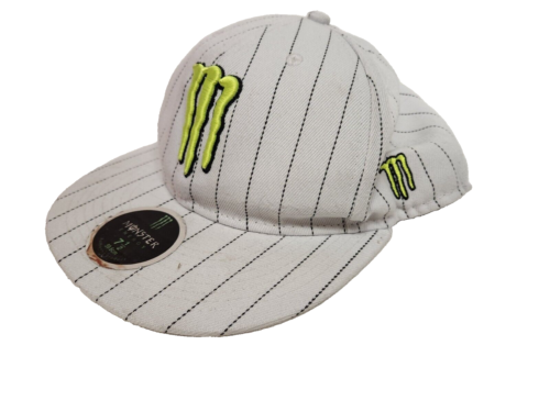 Y2K Monster Energy Hat Black and White Baseball Cap Size 7 1/2 - Picture 1 of 10