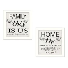 Set Of Two Family 2 White Framed Print Wall Art