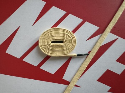 Nike Original flache Schnürsenkel in Zitrone mit grünen Aglets - 100 % authentisch