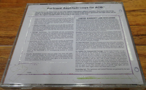 SONIC FOUNDRY LOOPS FOR ACID VORTEXUAL AMPLITUDE CD (1995 SOUND WERX) - Picture 4 of 4