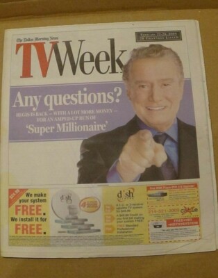 TV Weekly Magazine Regis Philbin Millionare February 2004 Television Guide DFW