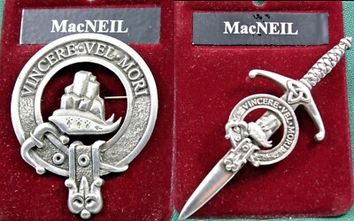 MacNeil Scottish Clan Crest Pewter Badge or Kilt Pin