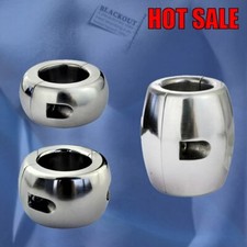 Stainless Steel Testicle Ball Stretcher Scrotum Ring Locking Pendant Weight Male