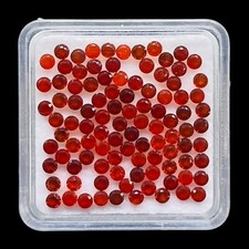 Naturel Orange Onyx 100 Pièces 2mm Diamant Rond Coupe Calibré Ample Gemmes Lot