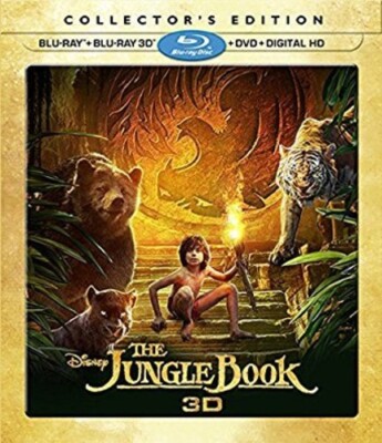 The Jungle Book (2016) 3D Blu-ray + Blu-ray + DVD + Digital w/ Lenticular Slip!