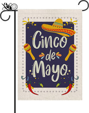 Cinco De Mayo Garden Flag Vertical Double Sided Sombrero Mexican Fiesta Party De