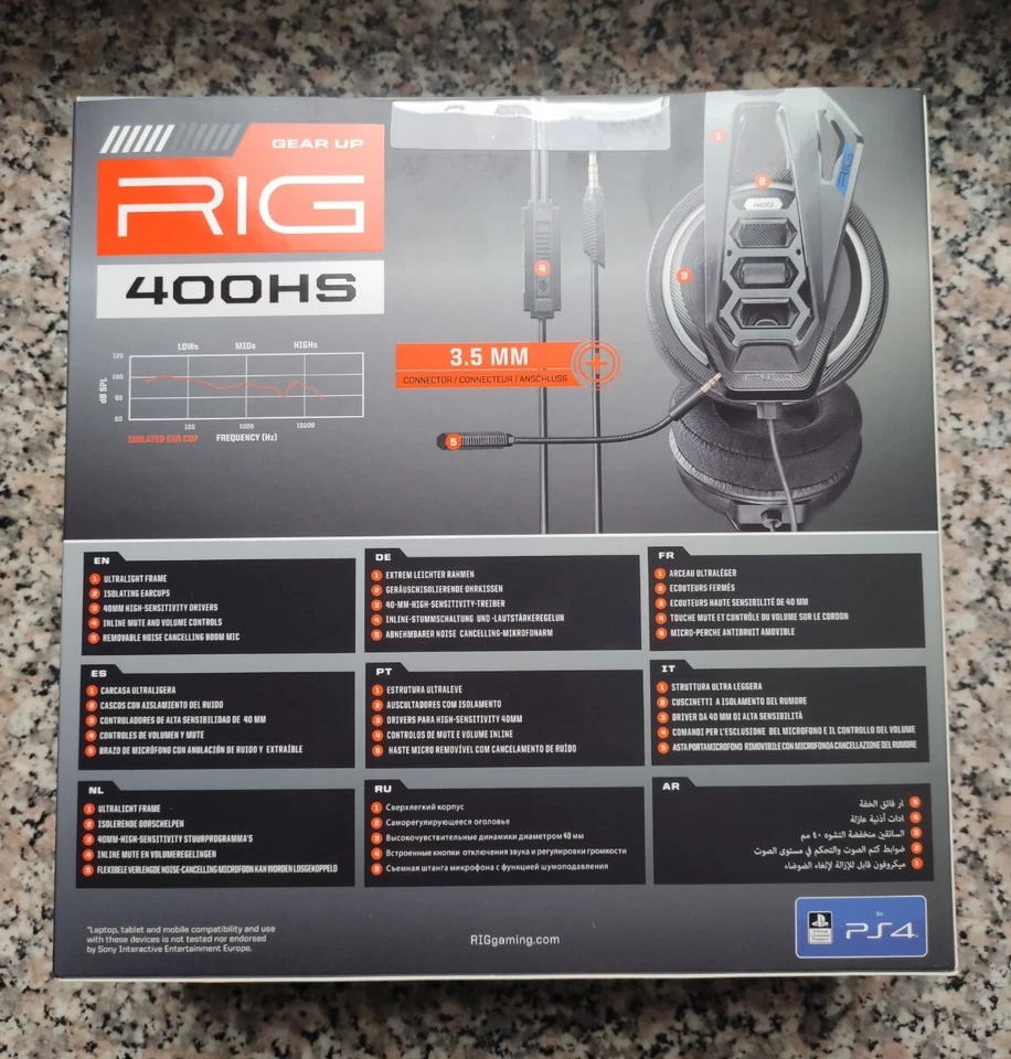 NACON CUFFIA RIG 400HS PS4/PS5/PC GAMING HEADSET NUOVO ULTRALEGGERO JACK 3.5mm - Immagine 2 di 4