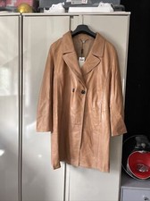 Marc Cain Tan Leather Coat 14/n4 £689