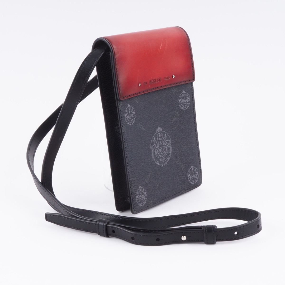 BERLUTI Phone Pouch Crossbody Super Rare Signature Leather