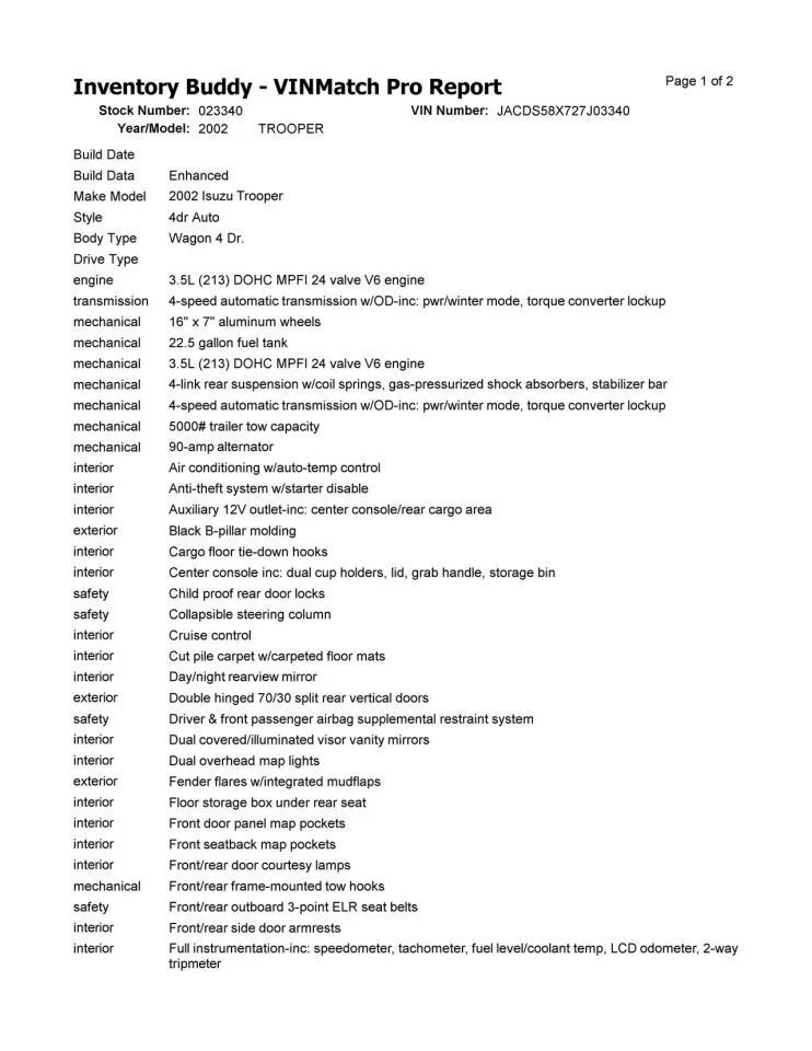Driver Left Caliper Front Fits 92-02 ISUZU TROOPER 349385 - Image 2 of 4