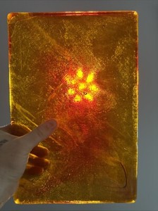 Blenko Dalle de Verre - 6001 - Medium Orange with Red Wisps