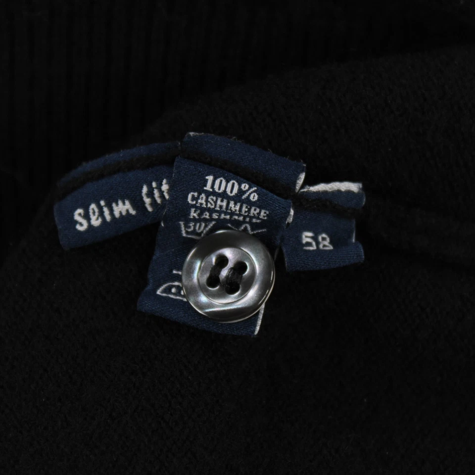 Suéter Polo Fedeli Nuevo sin Etiquetas 100% Cuello Cachemira Talla 58 EE. UU. 3XL Delgado Negro Sólido Foto 3 de 4