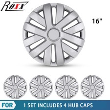 16 Set Of 4 Silver Wheel Covers Snap On Full Hub Caps Fit R16 Tire Steel Rim