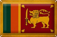 Blechschild Flagge Sri Lanka 30X20Cm Flag Sri Lanka Vintage Deko Schild Tin Sign