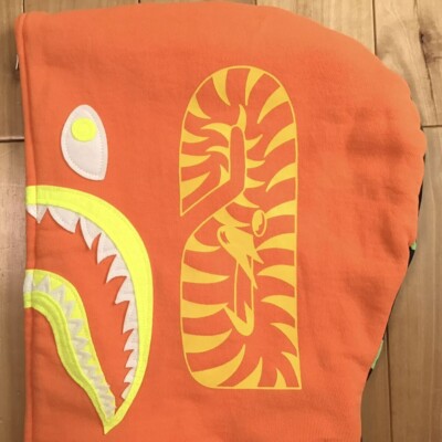 BAPE 1st camo neon shark full zip hoodie orange A Bathing Ape Size