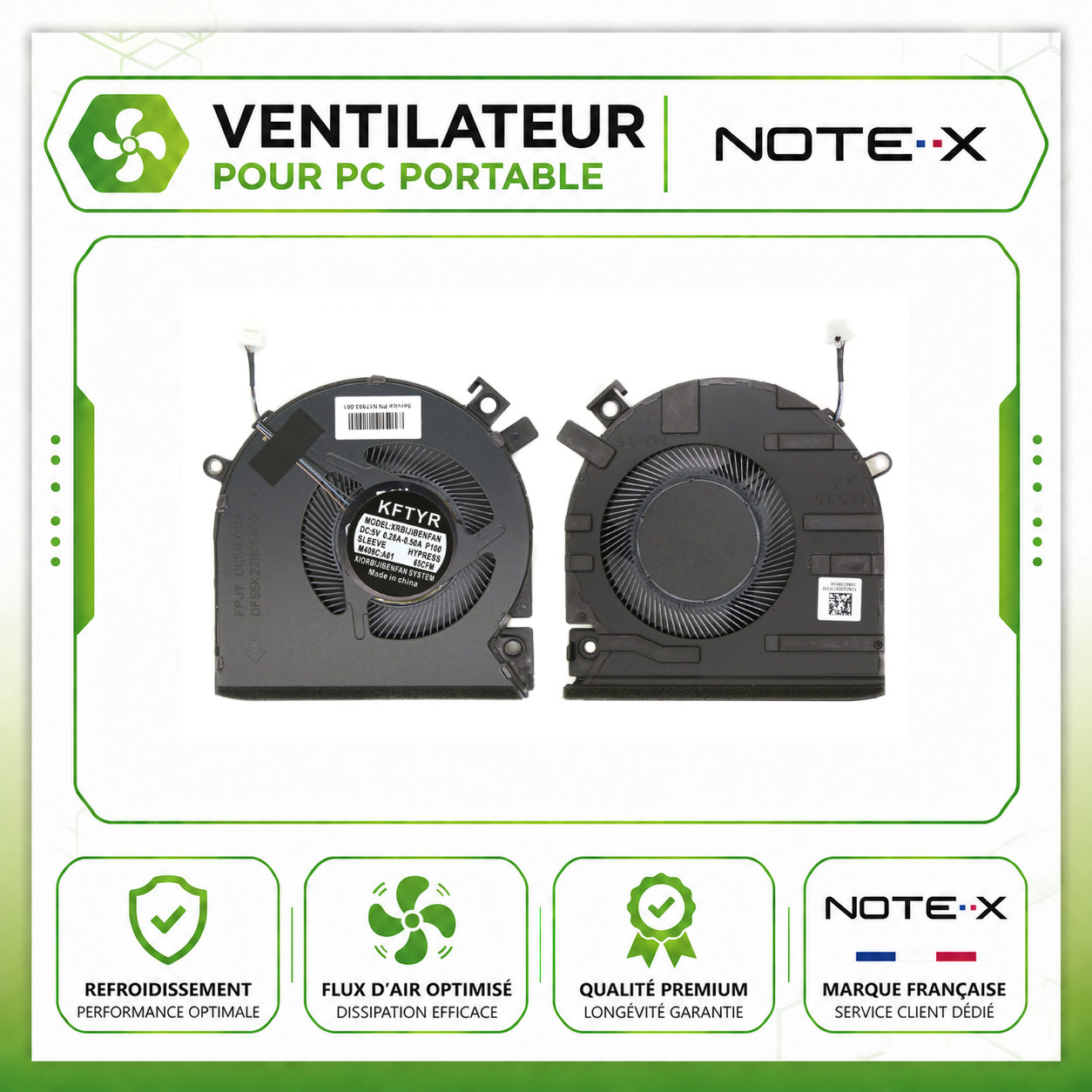 Ventilateur CPU pour HP Victus 15-FA et 15-FB, modèle N17903-001 noir en aluminium