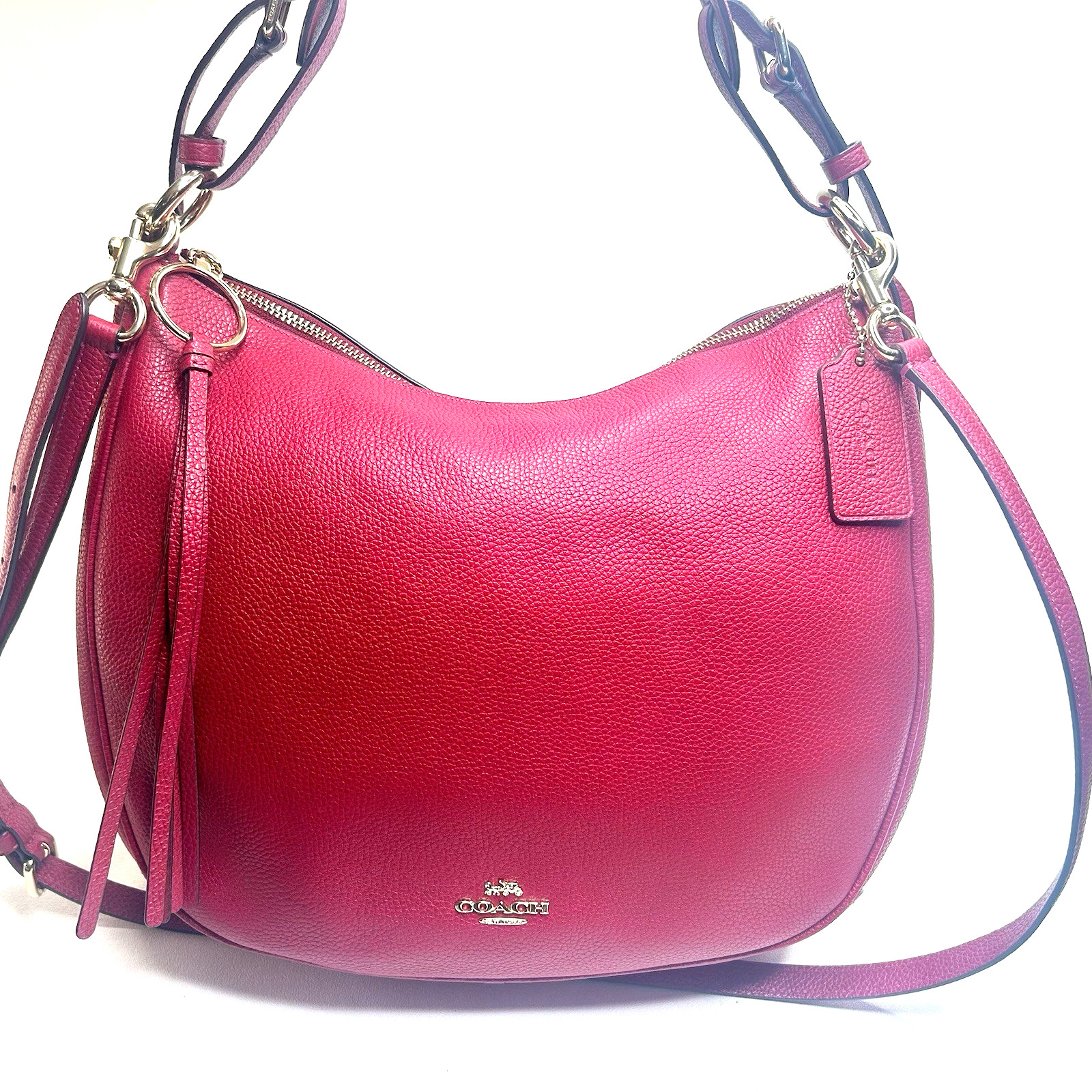 COACH Sutton HOBO in Polished Luxe Pebble Leather 35593 NEW Dark