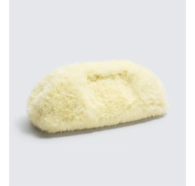 Harry Lambert for Zara x Disney Faux Fur Clutch Bag Purse Ivory USED Mint Cond!!