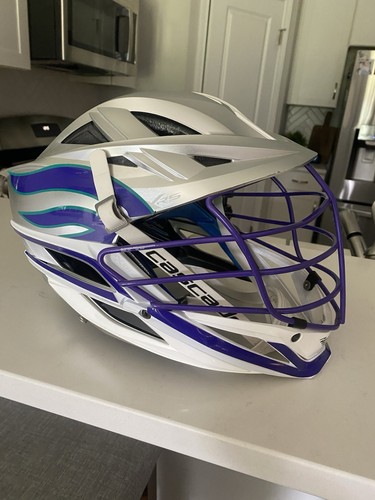 Cascade XRS Full Face Metallic Silver PLL Official Lacrosse Helmet Medium