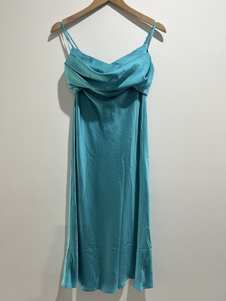 Sage + Paige Slip Dress Tie Up Back Aqua blue Size 10 New with tags