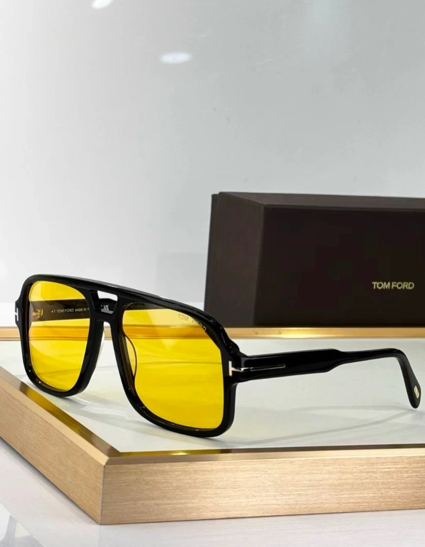 Tom Ford Falconer Sunglasses TF884 Black/Yellow 60-18-140mm With