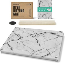15.7"x11.8" Diatomaceous Earth Dish Drying Mat Stone Quick Dry Non-Slip Gray