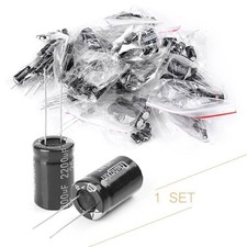125pcs 25 Values 1uF-2200uF Electrolytic Capacitors Assorted Kit Assortment Set