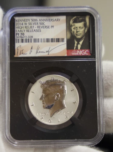 2014 W Kennedy Silver 50c High Relief NGC PF70 Reverse Proof ER