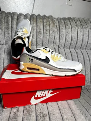 Nike Air Max 90 SE Swoosh Fiber White Black Lace-Up Low Top Textile DV3335-100 - Image 1 of 4