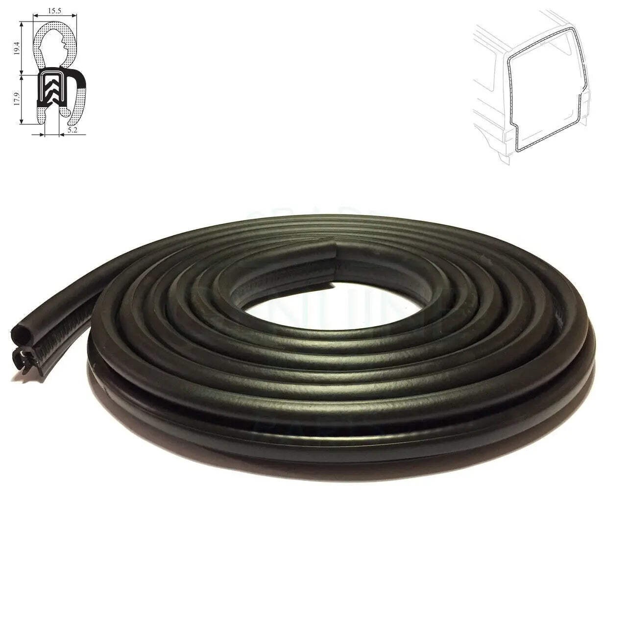 Rear Loading Door Aperture Rubber Weatherstrip Seal For Transporter T4 (1990-200