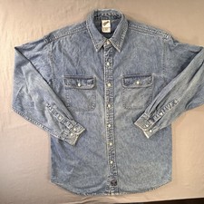 VTG 1990s Warner Bros. Looney Tunes denim button front shirt Men  s Medium w/wear