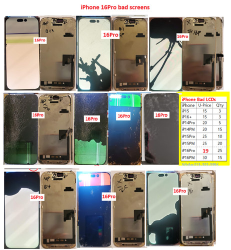 iPhone 16 Pro Bad LCD Screen Original  Cracked Glass